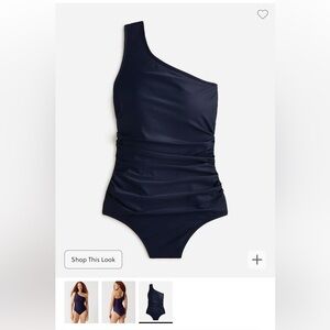 JCrew Sleek ruched one-shoulder one-piece swimsuit